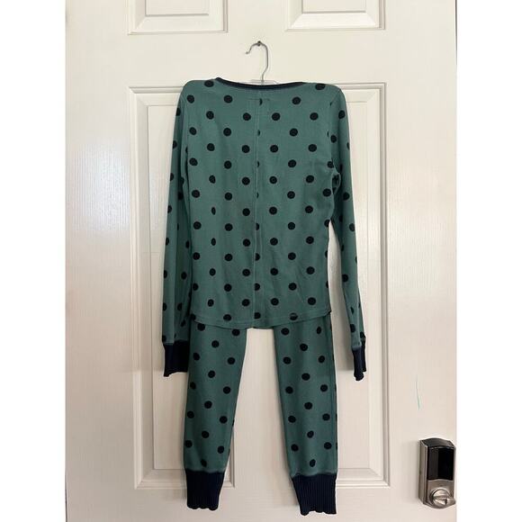 Abercrombie & Fitch Green Polka Dot HenleyTop & SleepPants 2Pec Set Size XS - Picture 3 of 4